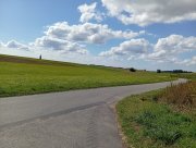Tady zahneme doprava a po pár desítkách metrů doleva do kopce k osamělému topolu na horizontu.